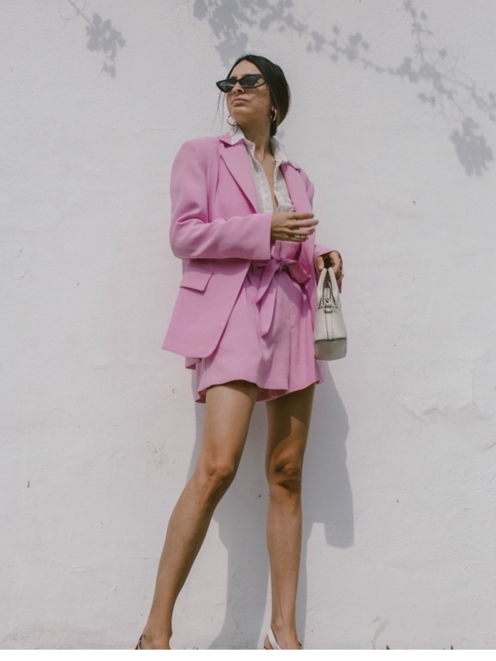 storets Pink High-Waist Tailored Shorts